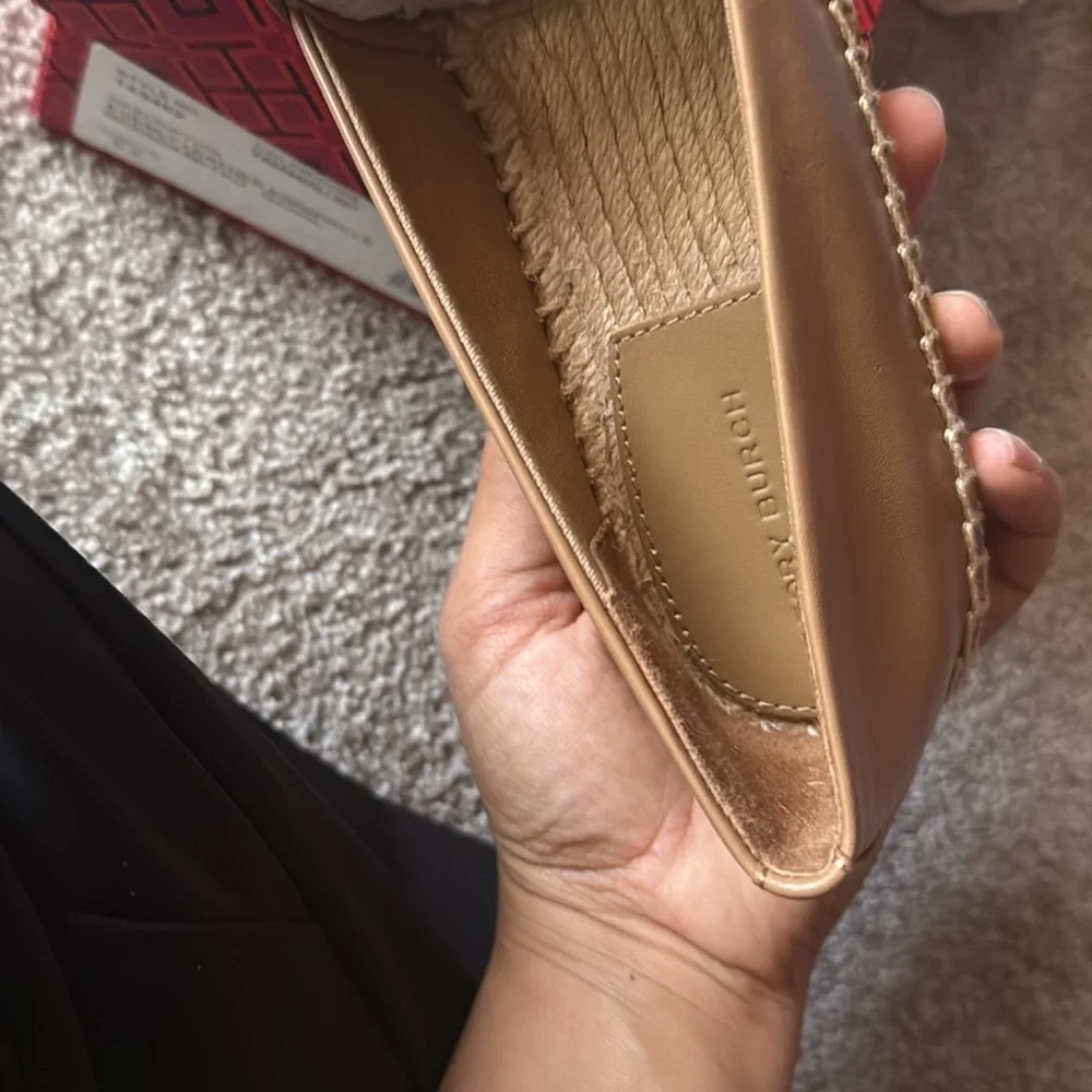 New Tory Burch DESCRIPTION EVERLY LEATHER ESPADRILLE NEVADA RETRO tiramisu